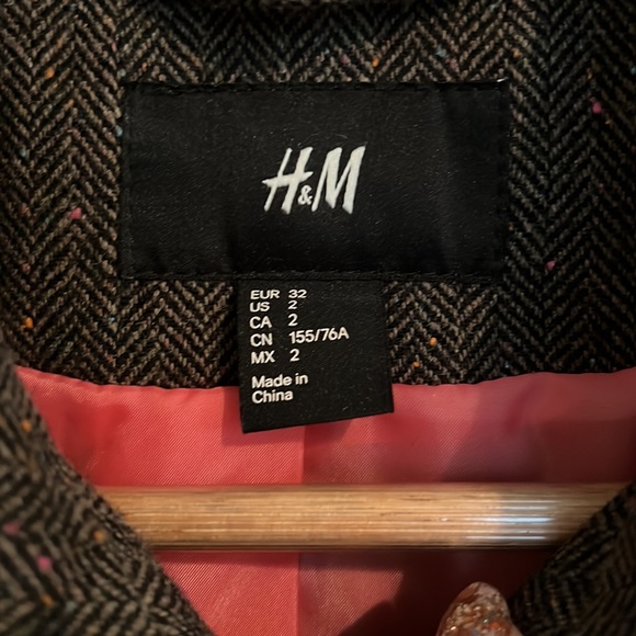 H&M Brown Tweed Coat - Picture 2 of 9